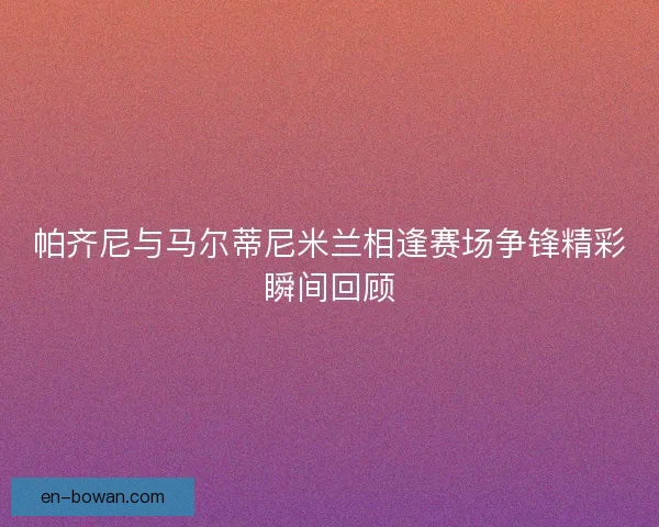 帕齐尼与马尔蒂尼米兰相逢赛场争锋精彩瞬间回顾